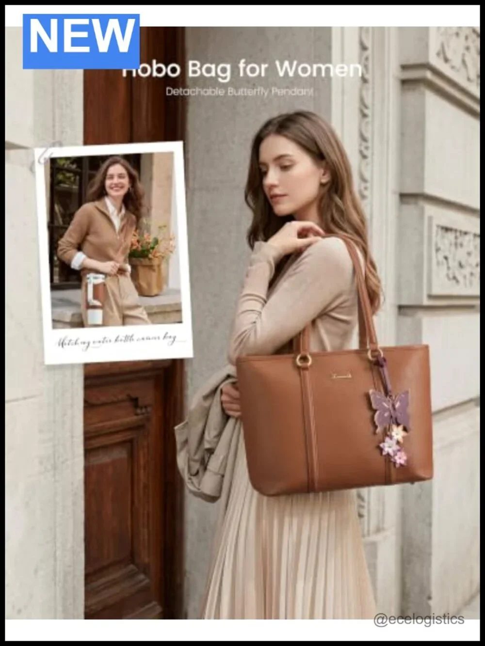 Vegan Leather Tote Bag for Women - Satchel Purse with Detachable Crossbody Strap